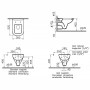 VitrA S20 WC suspendu à chasse d'eau encastrée, avec fonction bidet - vue technique