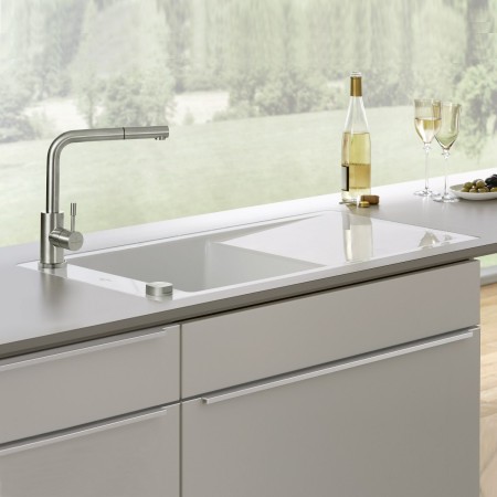 Lavello Villeroy & Boch Timeline 60 flat, Sifone con comando a leva