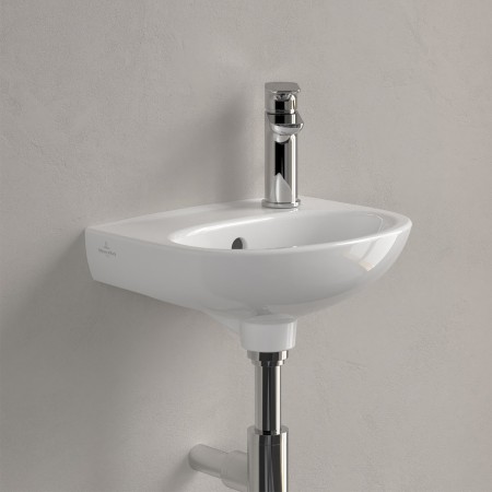 Lavabo Villeroy & Boch O.novo 36 x 27,5 cm, con troppopieno e foro rubinetto a destra