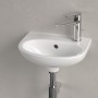 Lavabo Villeroy & Boch O.novo 36 x 27,5 cm, con troppopieno e foro rubinetto a destra - vista tecnica