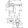 Mitigeur de lavabo encastré hansgrohe Metropol avec levier et bec de 16,5 cm pour montage mural - vue détaillée