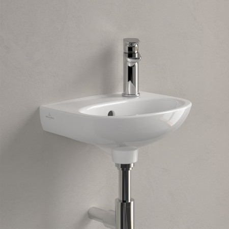 Lavabo Villeroy & Boch O.novo 36 x 27,5 cm, con troppopieno e foro rubinetto a destra
