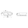 LAUFEN LUA freistehende Badewanne 170 x 75 cm - technische Ansicht