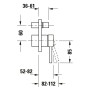 Duravit Circle Einhebelmischer Unterputz Set - technische Ansicht