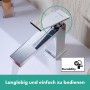 Robinet de lavabo monocommande hansgrohe Tecturis E 110 CoolStart économie d'eau+ sans vidage - vue technique