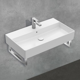 Villeroy & Boch Memento 2.0 Lavabo 80 cm con 1 foro per rubinetto, con troppopieno