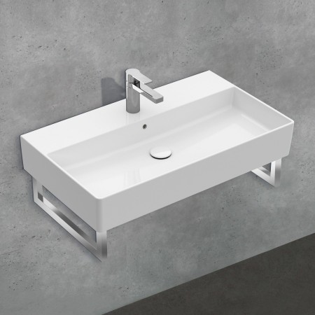 Villeroy & Boch Memento 2.0 Lavabo 80 cm con 1 foro per rubinetto, con troppopieno
