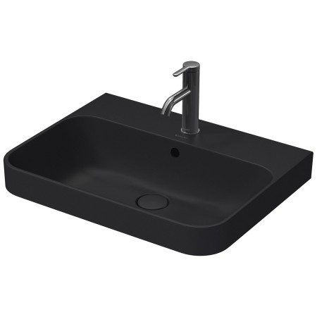 Vasque à poser Duravit Happy D.2 Plus 60 cm anthracite mat, avec trop-plein, 1 trou de robinet