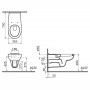 VitrA Conforma Wand-WC, Tiefspüler mit Spülrand - technische Ansicht