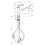 Miscelatore monocomando da cucina hansgrohe Focus M42 150, beccuccio estraibile, 1jet - vista dettagliata