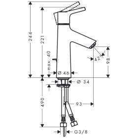 Miscelatore monocomando per lavabo hansgrohe Talis S 100 CoolStart con scarico