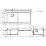 Lavello ad incasso hansgrohe S718-F450 450 con sgocciolatoio a destra - vista dettagliata
