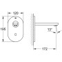 Robinetterie de lavabo mural infrarouge GROHE Eurosmart CE sans mélange, saillie de 17 cm - vue détaillée