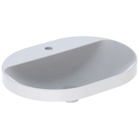Lavabo encastré elliptique Geberit VariForm avec plage de robinetterie
