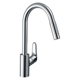 hansgrohe Focus M41 Miscelatore monocomando da cucina 240, doccetta estraibile, 2 getti, sBox