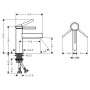 Robinet de lavabo monocommande hansgrohe Finoris 100 avec bonde Push-Open - vue détaillée