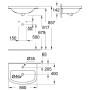 Évier encastré GROHE Bau Keramik vue de dessus 55 cm - vue technique