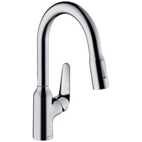 hansgrohe Focus M42 Miscelatore monocomando cucina 180, doccetta estraibile, 2 getti, sBox