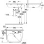 GROHE Euro Lavabo en céramique 65 cm - vue technique