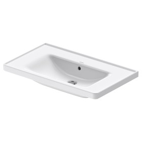 Lavabo meuble Duravit D-Neo 80 cm, sans trou de robinet, avec trop-plein