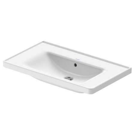 Lavabo meuble Duravit D-Neo 80 cm, sans trou de robinet, avec trop-plein