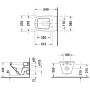 Ensemble WC suspendu Duravit DuraStyle - vue technique