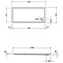 Piatto doccia Duravit Starck Slimline rettangolare 160 x 75 cm - vista dettagliata
