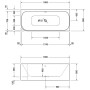 Duravit Happy D.2 Badewanne Rechteck 180 x 80 cm, mit angeformter Acrylverkleidung
