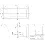 Villeroy & Boch Squaro Duo Slim Line Badewanne 169,4 x 74,4 cm - Produktansicht