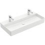 Villeroy & Boch Memento 2.0 Lavabo 100 cm con 2 fori per rubinetto, senza troppo pieno - vista dettagliata
