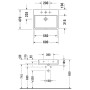 Lavabo Duravit Vero Air brossé avec 1 trou de robinet 60 x 47 cm, sans trop-plein - vue détaillée