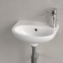 Lavabo Villeroy & Boch O.novo 36 x 27,5 cm, con troppopieno - vista tecnica
