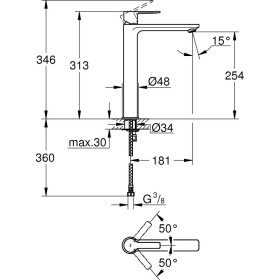 Rubinetto monocomando per lavabo GROHE Lineare Nuovo XL-Size
