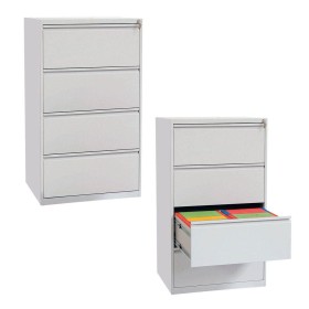 Armadio a cassetti sospeso in acciaio lupo doppia guida 4 cassetti 70 x 62 x 132 cm