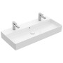 Villeroy & Boch Memento 2.0 Lavabo 100 cm con 2 fori per rubinetto, con troppopieno - vista tecnica