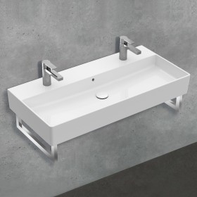 Villeroy & Boch Memento 2.0 Lavabo 100 cm con 2 fori per rubinetto, con troppopieno