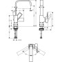 Miscelatore monocomando per lavabo hansgrohe Metropol 230 con maniglia a forma di anello e scarico - vista dettagliata