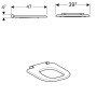 Geberit Renova Comfort WC Sitzring, barrierefrei, eckiges Design - technische Ansicht