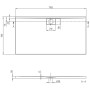 Receveur de douche Villeroy & Boch Architectura Metalrim 170 x 90 x 4,8 cm