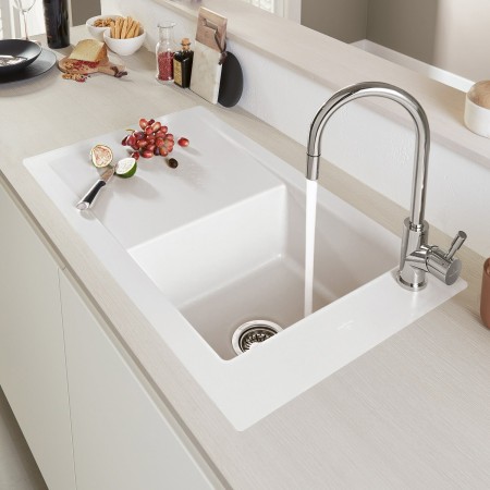 Lavello Villeroy & Boch Timeline 50 flat, scarico con azionamento manuale