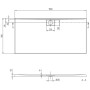 Receveur de douche Villeroy & Boch Architectura Metalrim 180 x 90 x 4,8 cm avec revêtement antidérapant
