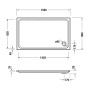 Bac à douche rectangulaire Duravit D-Code 150 x 90 cm avec Antidérapant - vue technique
