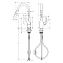 hansgrohe Focus M42 Miscelatore monocomando per cucina 220, doccetta estraibile, 2 getti - vista dettagliata