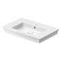 Meuble vasque Duravit White Tulip 75 cm, avec trop-plein sans trou de robinet
