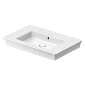 Meuble vasque Duravit White Tulip 75 cm, avec trop-plein sans trou de robinet