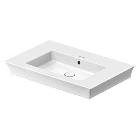 Meuble vasque Duravit White Tulip 75 cm, avec trop-plein sans trou de robinet