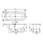Villeroy & Boch Hommage Duo Badewanne 177,1 x 77,1 cm, freistehend - Produktansicht