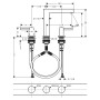 Robinet de lavabo 3 trous hansgrohe Finoris 160 avec vidage Push-Open - photo produit
