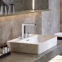 Robinetterie de lavabo 3 trous hansgrohe Metropol 160 avec poignées en forme de boucle et bonde Push-Open - vue détaillée