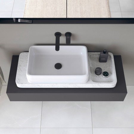 Ensemble de consoles en pierre Duravit Qatego avec lavabo sur console 100 x 41 cm